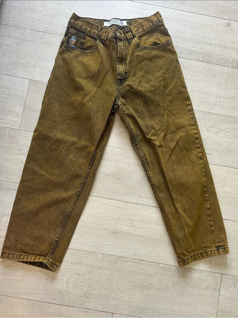 Men's Brown Washed Chinos - Relaxed Straight Fit